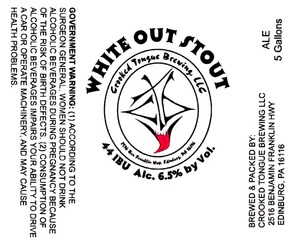 Crooked Tongue Brewing LLC White Out Stout February 2015