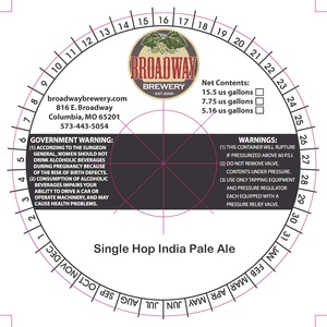 Broadway Brewery Single Hop India Pale Ale