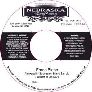 Nebraska Brewing Company Franc Blanc February 2015