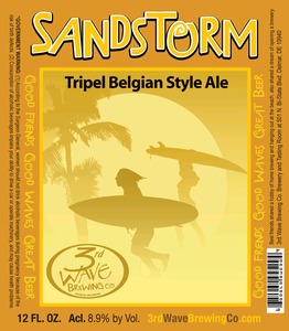 Sandstorm Tripel Belgian Style Ale March 2015