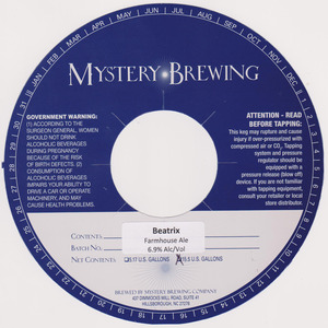 Mystery Brewing Company Beatrix February 2015