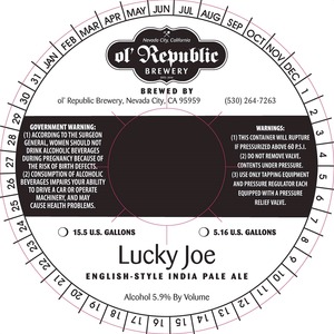 Ol' Republic Brewery Lucky Joe February 2015