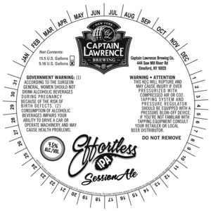 Captain Lawrence Brewing Co Effortless IPA March 2015