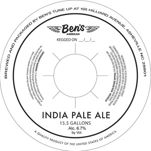 Ben's American India Pale Ale April 2015