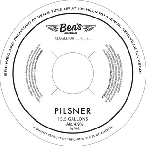Ben's American Pilsner April 2015