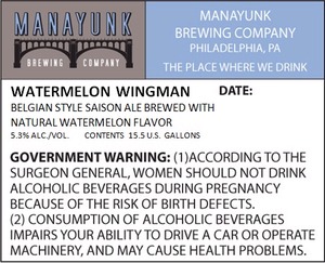 Manayunk Brewing Company Watermelon Wingman March 2015