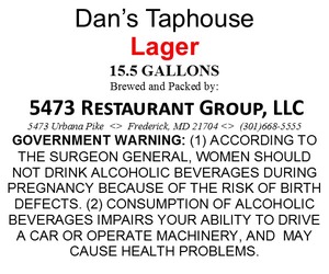 Dan's Taphouse Lager March 2015