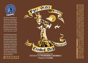 Crooked Neck Hefeweizen Unfiltered Wheat Ale April 2015