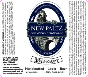 New Paltz Brewing Company Pilsner April 2015