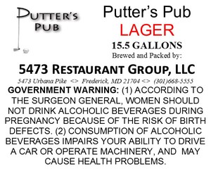 Putter's Pub Lager April 2015