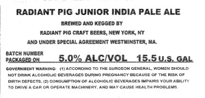 Radiant Pig Junior India Pale Ale 