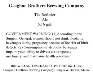 Geaghan Brothers Brewing Compnay The Refueler April 2015
