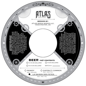 Atlas Brew Works La Saison Des Fetes April 2015