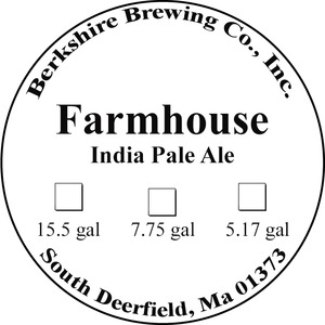 Berkshire Brewing Company Farmhouse India Pale Ale April 2015