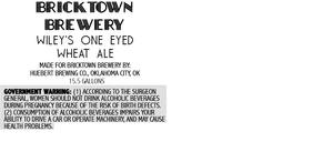 Bricktown Brewery Wiley's One Eyed Wheat Ale April 2015