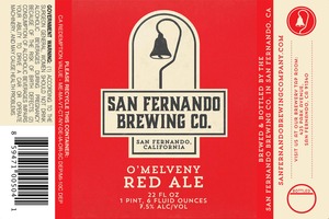 San Fernando Brewing Company O'melveny Red Ale April 2015