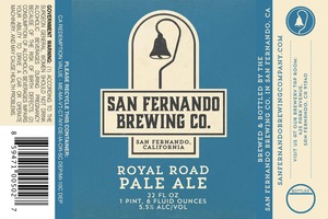 San Fernando Brewing Company Royal Road Pale Ale April 2015