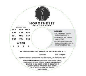 Hopothesis Beer Company Drafty Window Farmhouse Ale