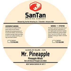 Mr. Pineapple Pineapple Wheat April 2015