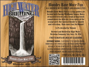 High Water Brewing Blondes Have More Fun May 2015