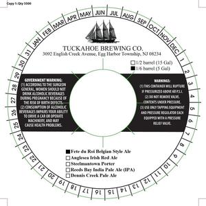 Tuckahoe Brewing Company Fete Du Roi Belgian Style Ale May 2015