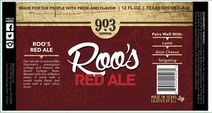 903 Brewers Roo's Red Ale May 2015