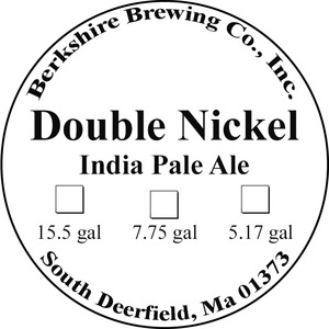 Berkshire Brewing Company Double Nickel India Pale Ale May 2015