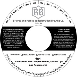 Reclamation Brewing Company 4x4 May 2015