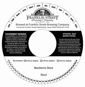 Franklin Street Brewing Company Backbone Stout May 2015