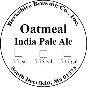 Berkshire Brewing Company Oatmeal India Pale Ale May 2015