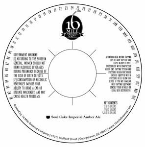 16 Mile Brewing Company, Inc. Soul Cake Imperial Amber Ale May 2015