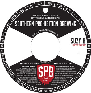 Southern Prohibition Brewing Suzy B May 2015