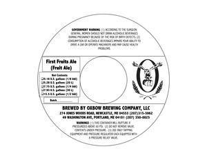 Oxbow Brewing Company First Fruits May 2015