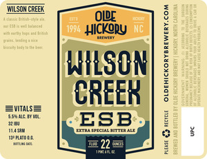 Olde Hickory Brewery Wilson Creek Esb May 2015