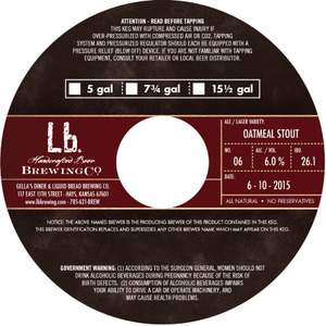 Lb. Brewing Co. Oatmeal Stout June 2015