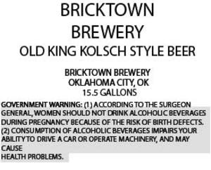 Old King Kolsch Style Beer June 2015