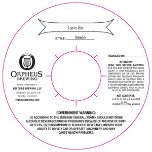 Orpheus Brewing Lyric Ale