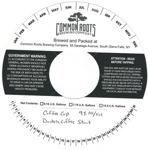 Common Roots Brewing Company Coffee Cup July 2015