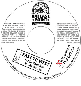 Ballast Point East To West July 2015