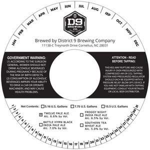 District 9 Brewing Company Twelve Pale Ale July 2015