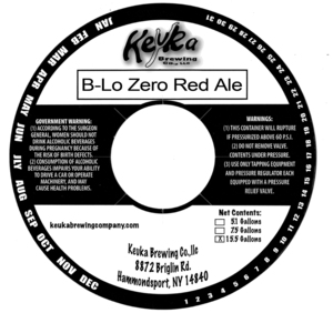 Keuka Brewing Co.,llc B-lo Zero Red Ale July 2015