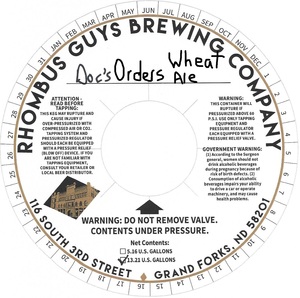 Doc's Orders Wheat Ale July 2015