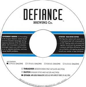Defiance Brewing Co. Apri-gose-fragalistic August 2015