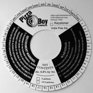 Pizza Boy Brewing Co. Keystoner July 2015