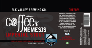 Elk Valley Brewing Co. Coffee Nemesis Imperial Stout July 2015