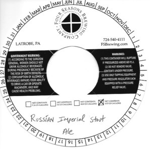 Four Seasons Brewing Company, Inc. Russian Imperial Stout July 2015