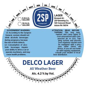 2sp Brewing Company Delco Lager July 2015