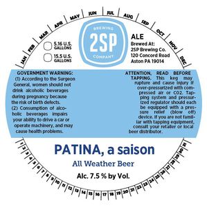 2sp Brewing Company Patina Saison July 2015