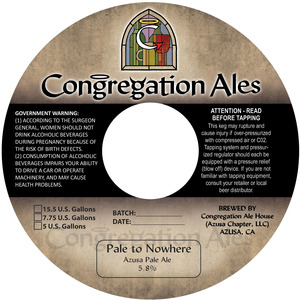 Congregation Ales Pale To Nowhere July 2015