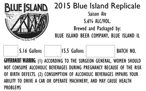 Blue Island Beer Company 2015 Blue Island Replicale July 2015